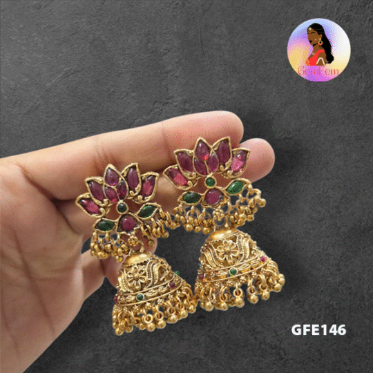 Antique finish jhumkas