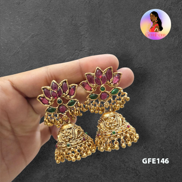 Antique finish jhumkas
