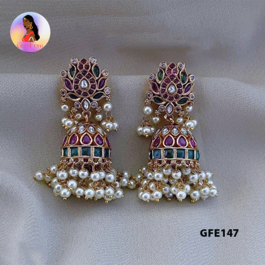 Bridal Kemp Lotus Jhumkas