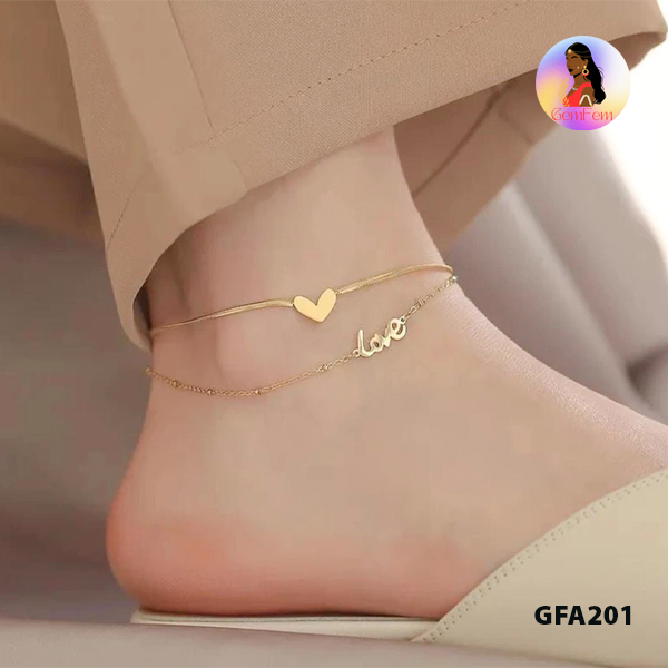 Dindigul bridal gold finish grand anklet pair