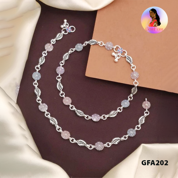 Dindigul bridal silver finish imitation anklet