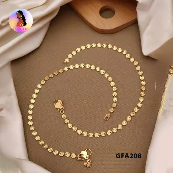 Dindigul bridal antique gold anklet pair