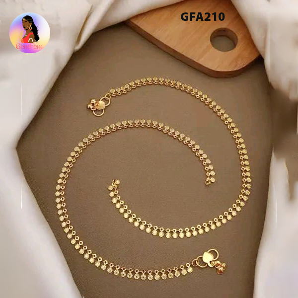 Dindigul bridal gold finish lightweight anklets
