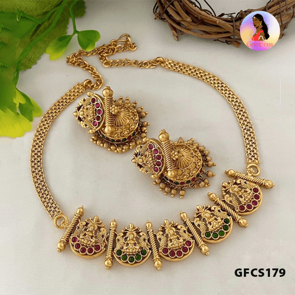 Dindigul lightweight gold finish choker set
