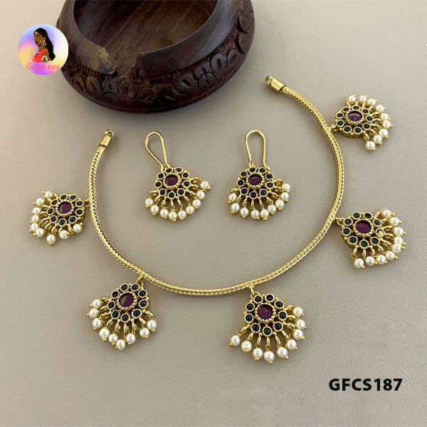 Dindigul lightweight gold finish choker set