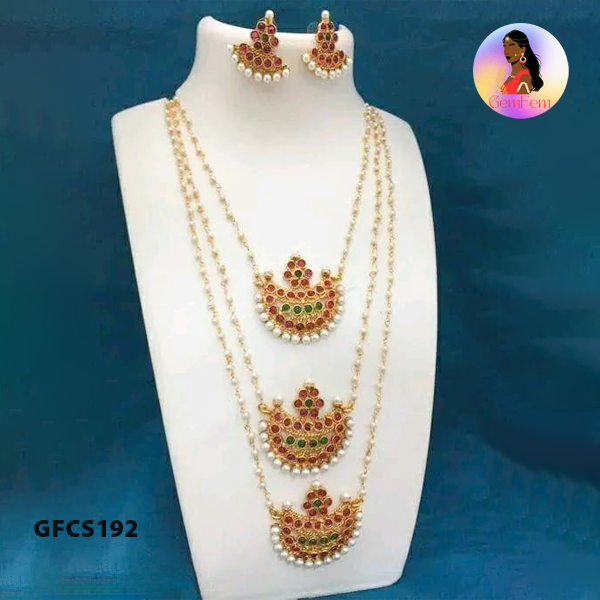 Dindigul temple style gold base choker jewellery