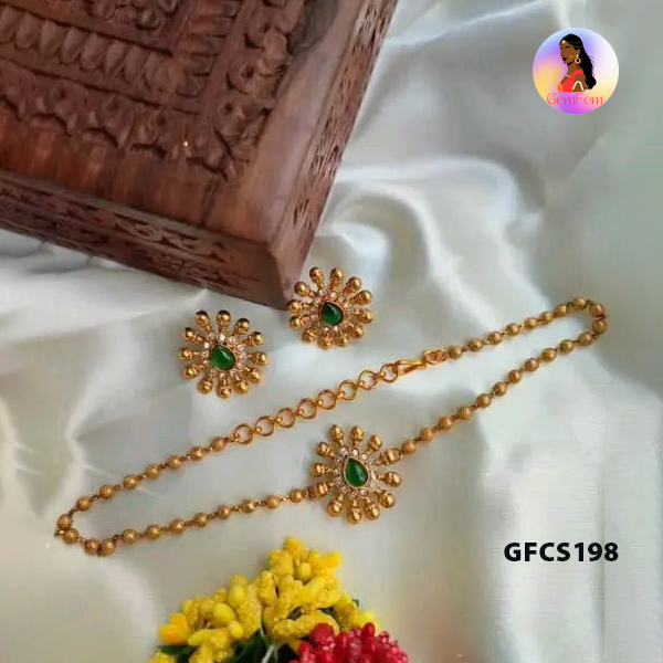 Dindigul lightweight gold finish choker set