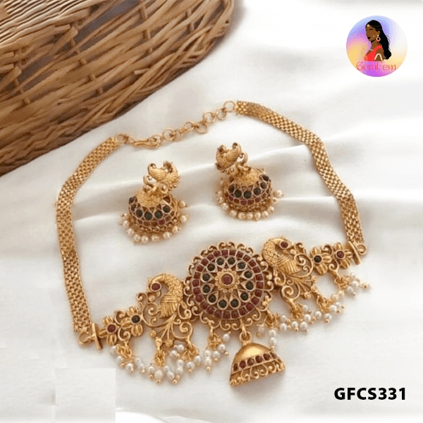Dindigul affordable gold plated choker necklace