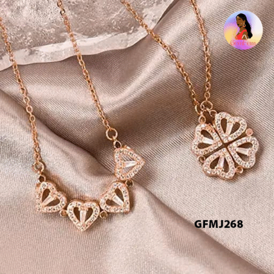 Magnetic Clover Heart Necklace