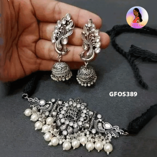 Tribal oxidised choker jewelry