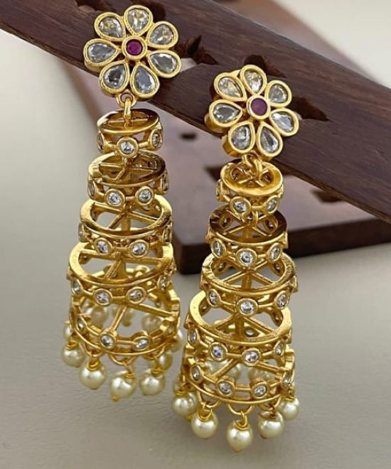 layer jhumka earrings for women