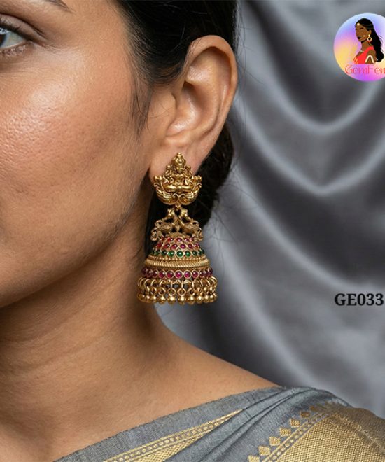 traditional jhumka for saree