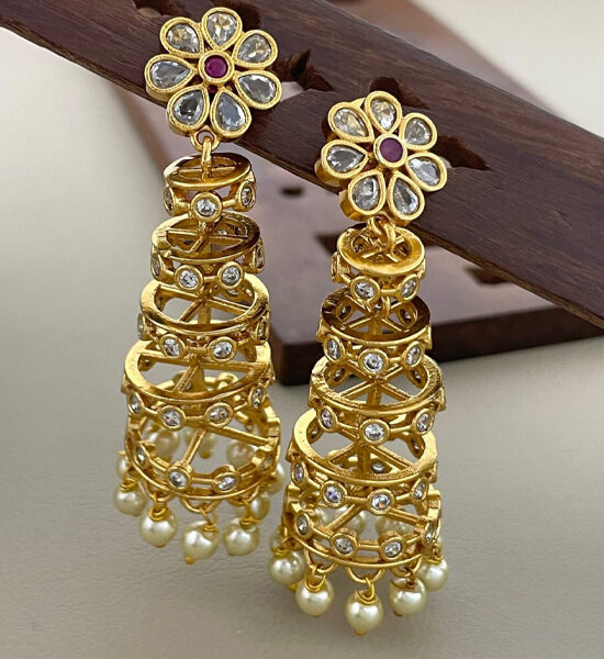 layer jhumka earrings for women