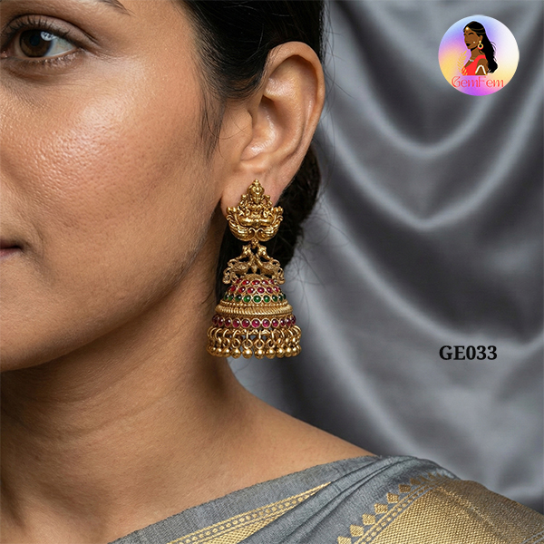 traditional jhumka for saree