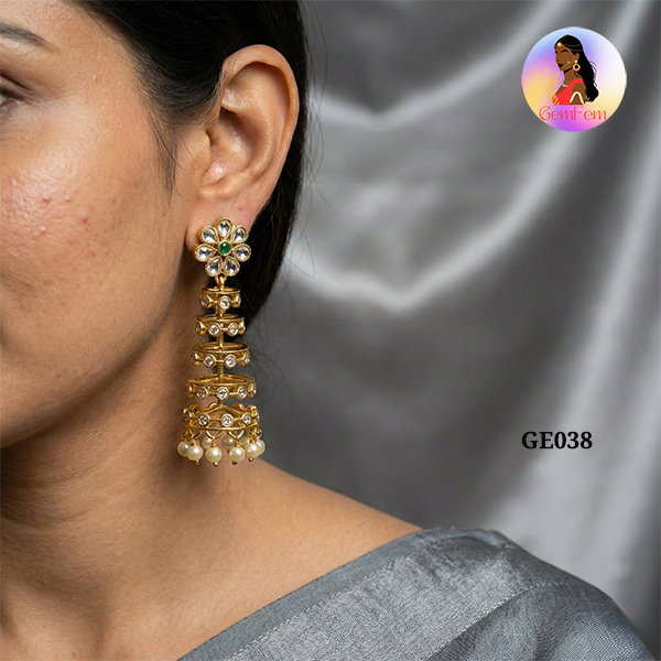 layer jhumka earrings for women