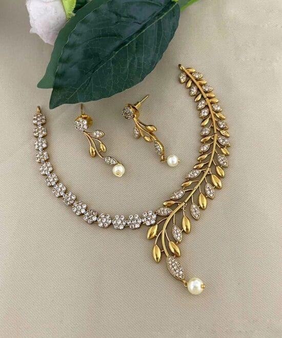 Indo Western Choker Set Under 500 with Matching Earrings