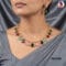 Multi Colour Stone AD Choker Set with Matching Earrings