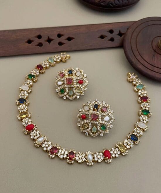 Navarathna Stone Necklace for Women