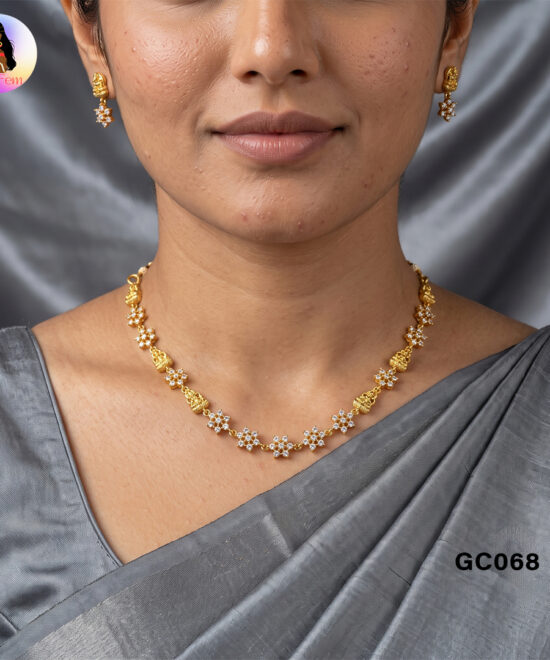 Temple Lakshmi AD Choker with Matching Earrings