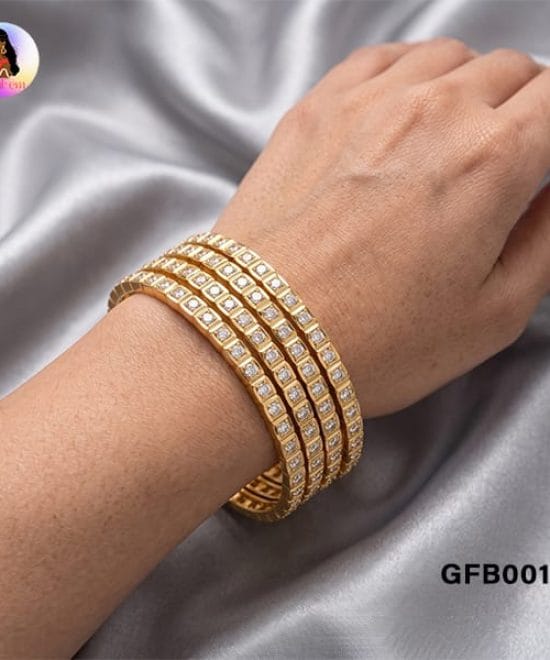 White Stone AD Bangles for Women