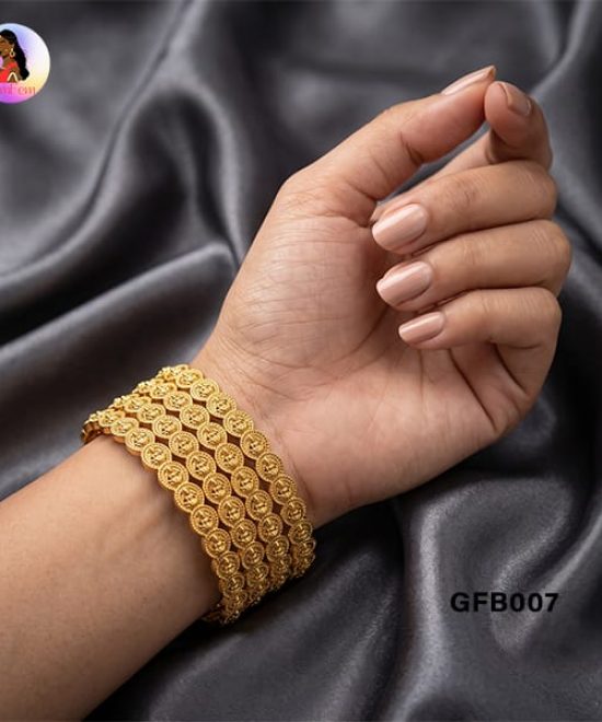 Lakshmi Coin Bangles for Women with Temple Design