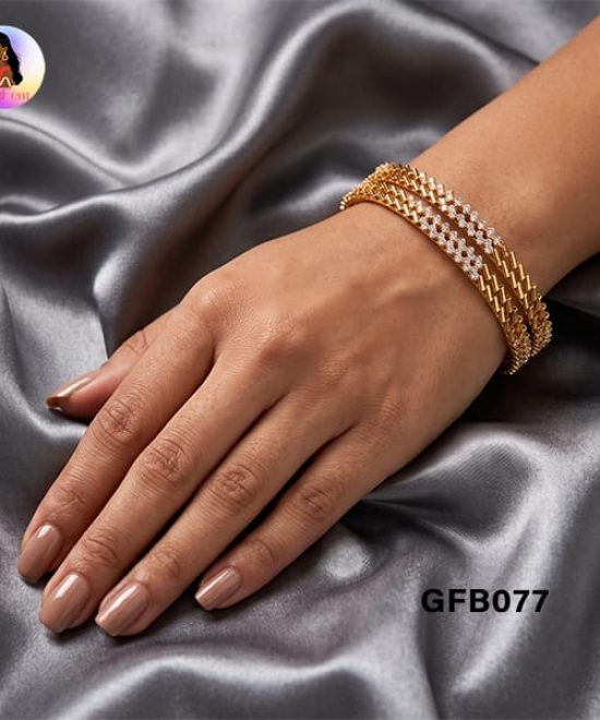 Micro Plated Bangles for Women with Premium Gold Finish