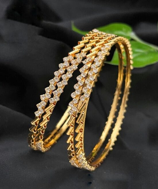 Micro Plated Bangles for Women with Premium Gold Finish