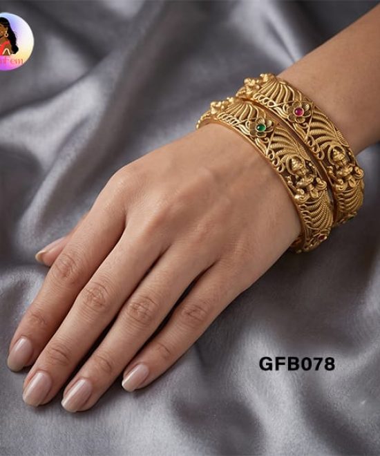 Antique Lakshmi Bangles for Women with Temple Design