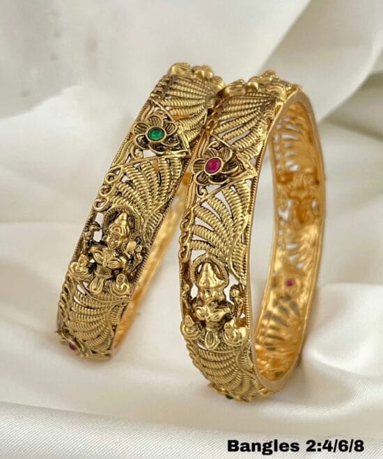 Antique Lakshmi Bangles for Women with Temple Design