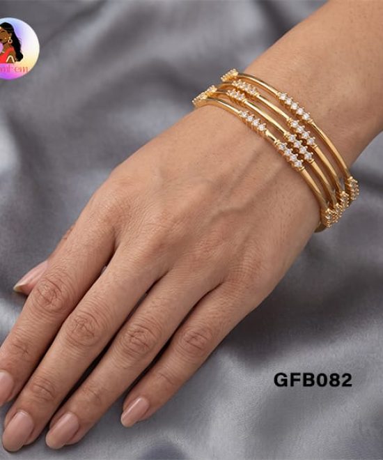 Thin Stone Bangles for Women with Premium Stone Design