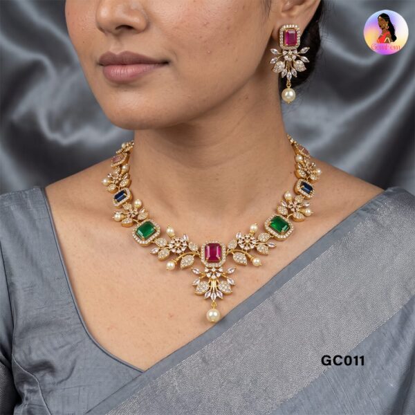 AD Choker Set Under 400 - Multi Colour AD Choker Set for Women