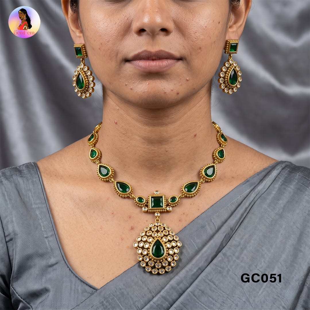 Celebrity AD Choker Set Under 500 with Matching Earrings