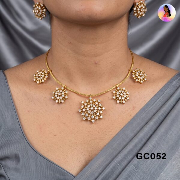 AD Choker Set Under 400 with Premium American Diamond Design