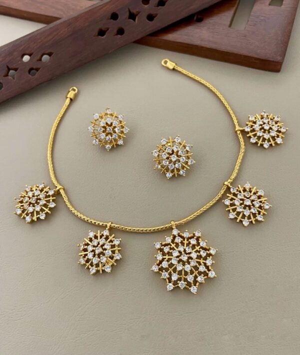 AD Choker Set Under 400 with Premium American Diamond Design