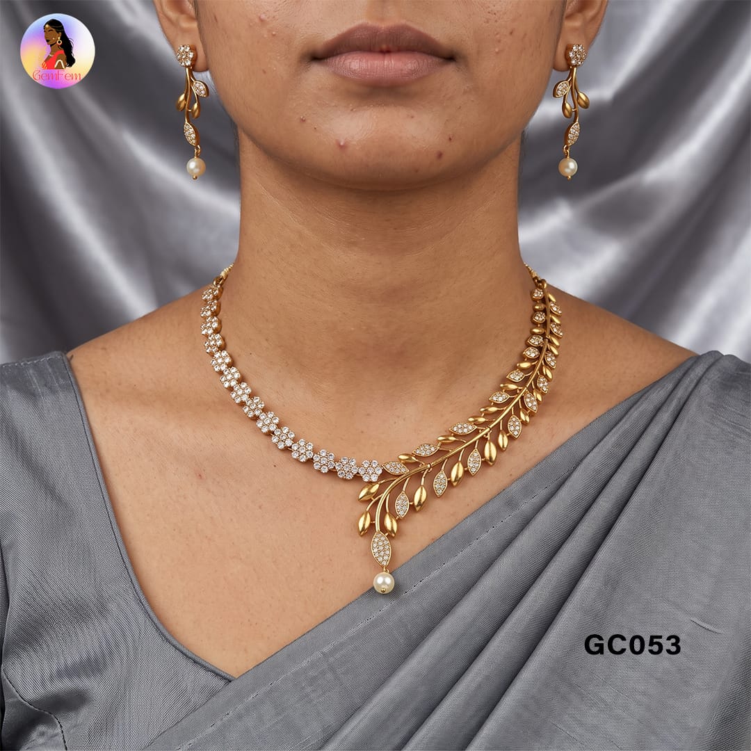 Indo Western Choker Set Under 500 with Matching Earrings