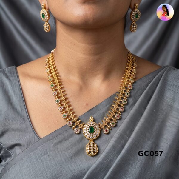 Simple AD Choker Set for Women with Matching Earrings