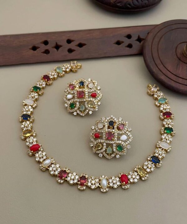Navarathna Stone Necklace for Women