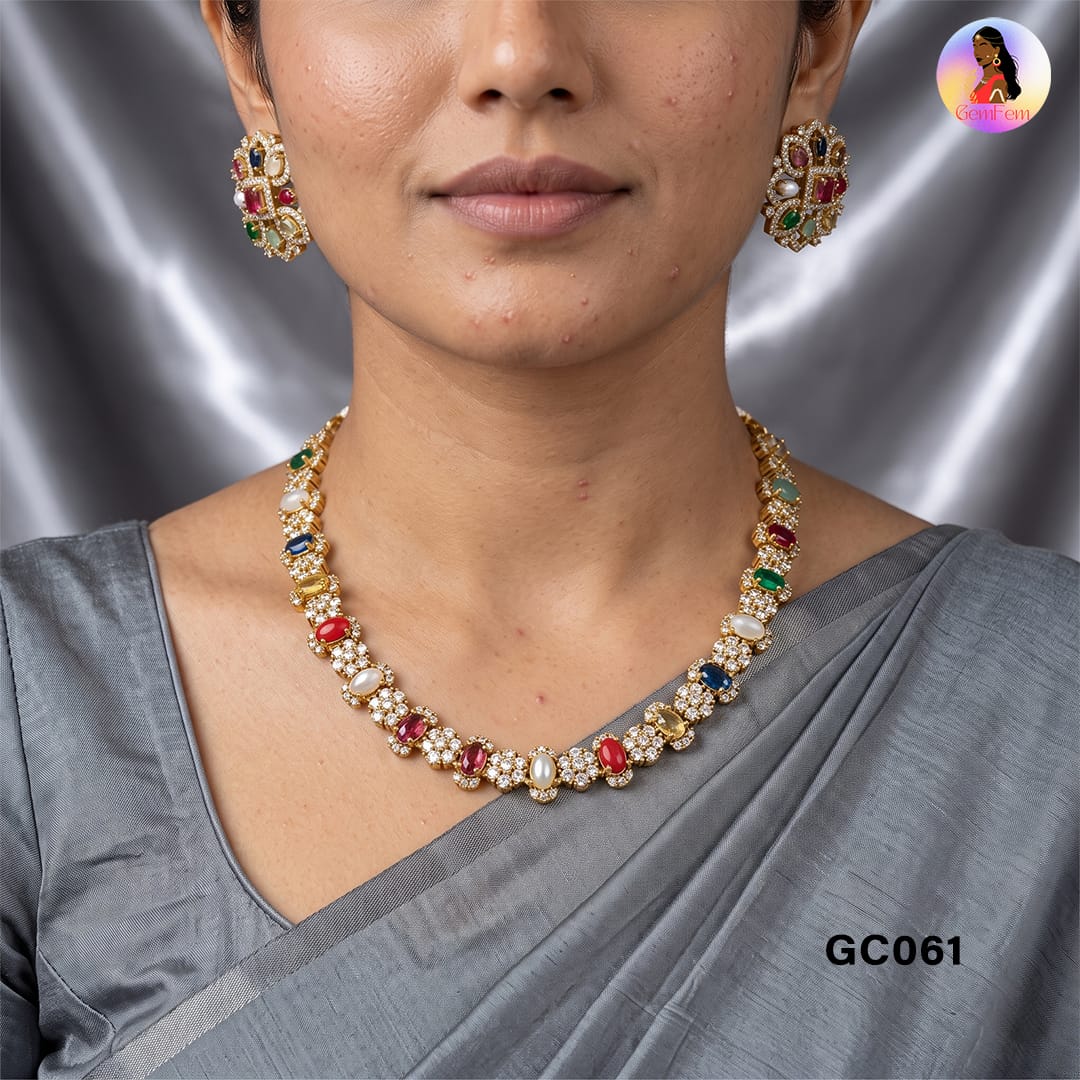 Navarathna Stone Necklace for Women