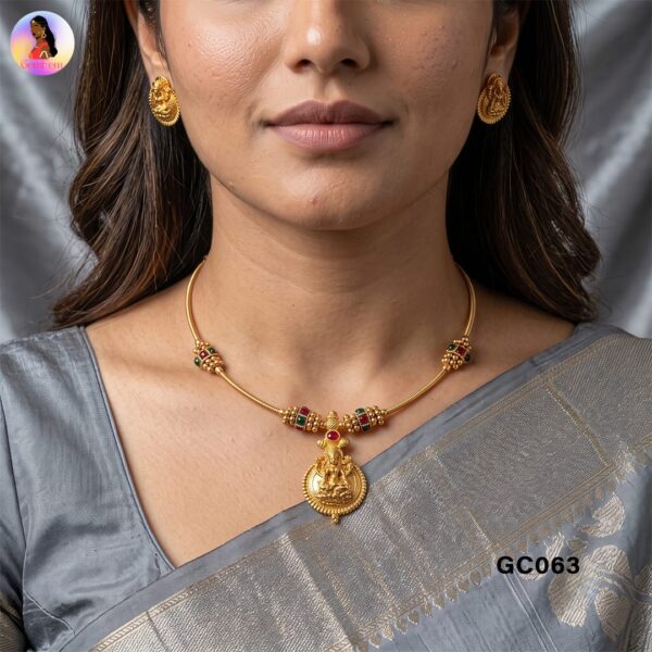 Lakshmi Hasli Necklace Set with Matching Earrings