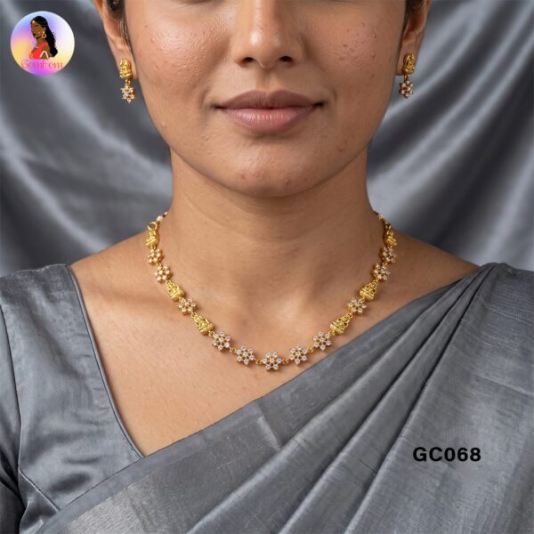 Temple Lakshmi AD Choker with Matching Earrings