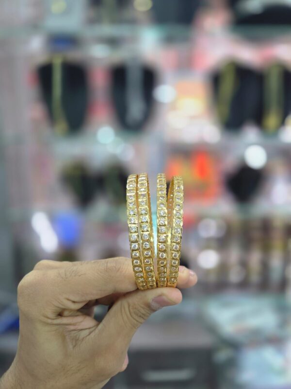 White Stone AD Bangles for Women