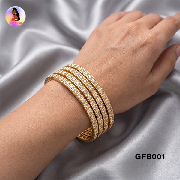 White Stone AD Bangles for Women
