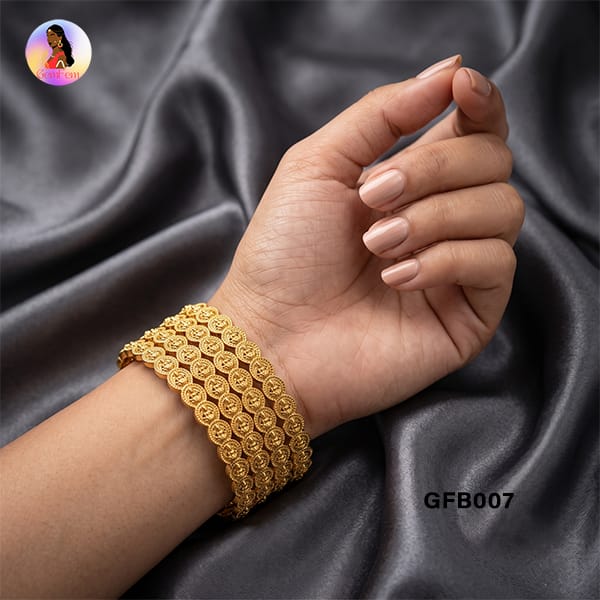 Lakshmi Coin Bangles for Women with Temple Design