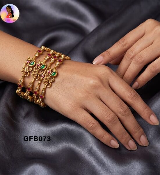 Peacock Design Bangles for Women with Traditional Finish