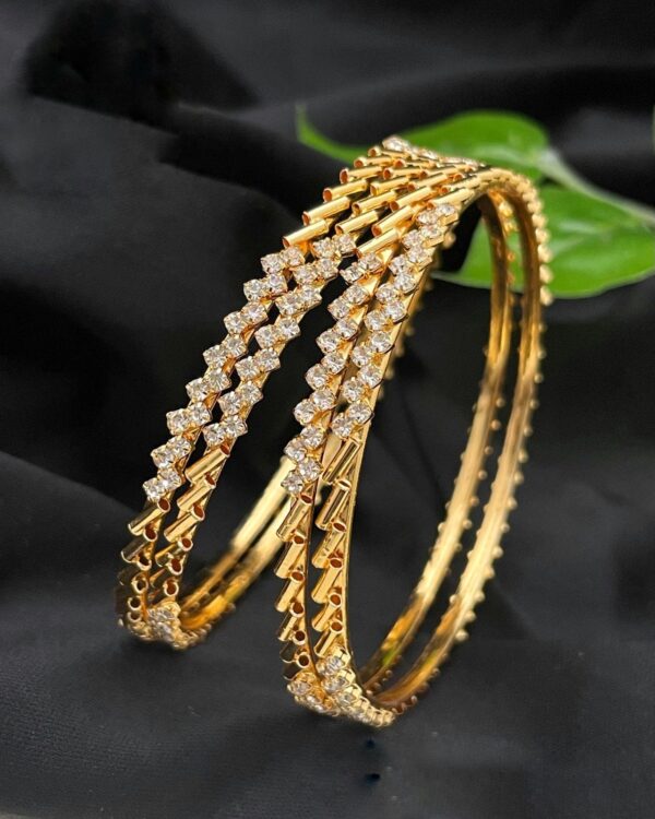 Micro Plated Bangles for Women with Premium Gold Finish