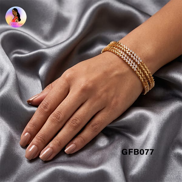 Micro Plated Bangles for Women with Premium Gold Finish
