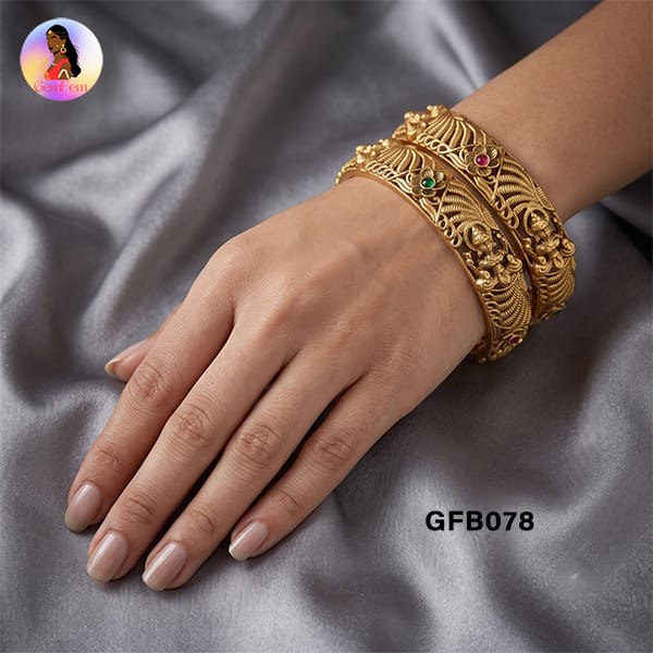 Antique Lakshmi Bangles for Women with Temple Design