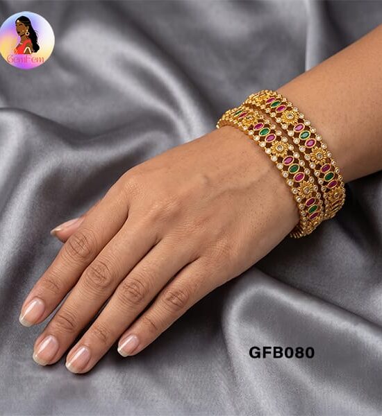 Multicolor AD Bangles for Women with Premium Stone Design