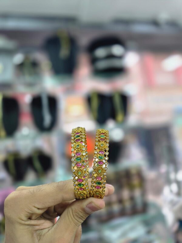 Multicolor AD Bangles for Women with Premium Stone Design