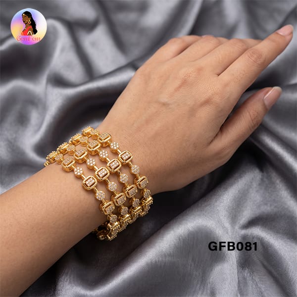 Premium AD Bangles for Women with Sparkling Stone Design